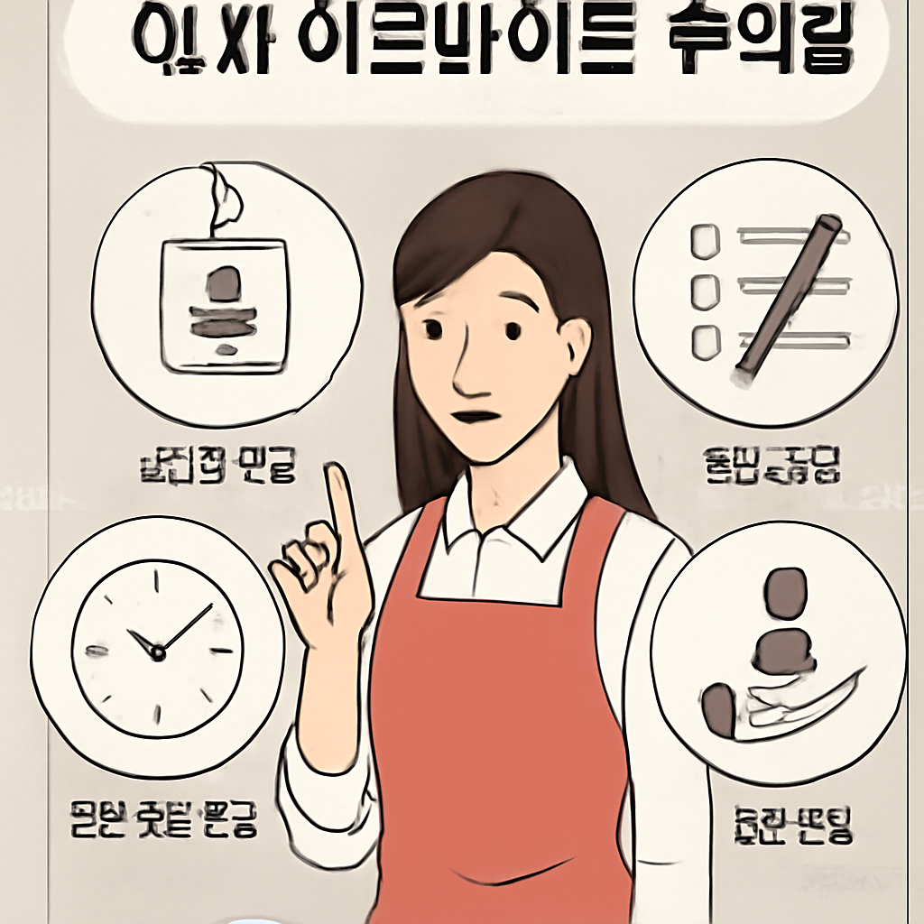여자 아르바이트 주의점 이미지