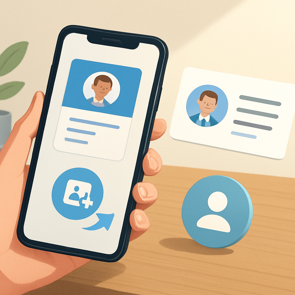 무료 모바일 명함으로 연락처 자동 저장 방법 이미지